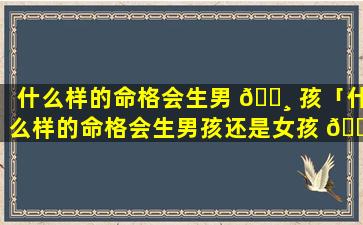 什么样的命格会生男 🕸 孩「什么样的命格会生男孩还是女孩 🐝 」